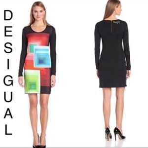 Desigual geometric design, long-sleeve dress